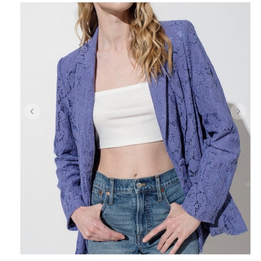 Stunning Violet Lace Blazer - S
